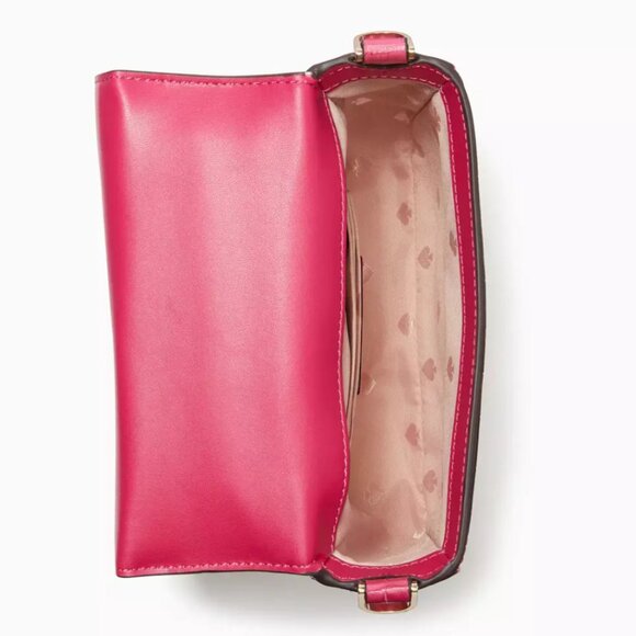 Kate Spade Pink Staci Croc Embossed Crossbody Bag - Picture 4 of 10